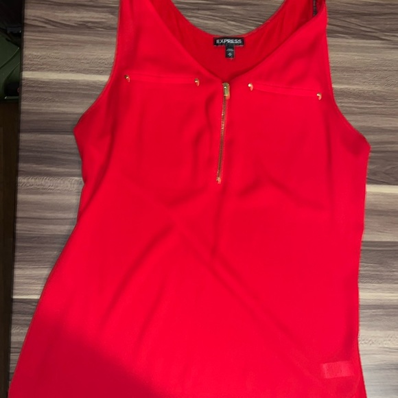 Express Red tank top with quarter zipper on front - Picture 5 of 13